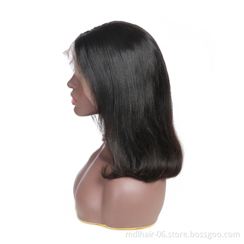 Peruvian Natural Human Hair Wigs Short Bob Cut Straight Virgin Single Donor Raw Human Hair Peruvian 13x4 Lace Frontal Bob Wig